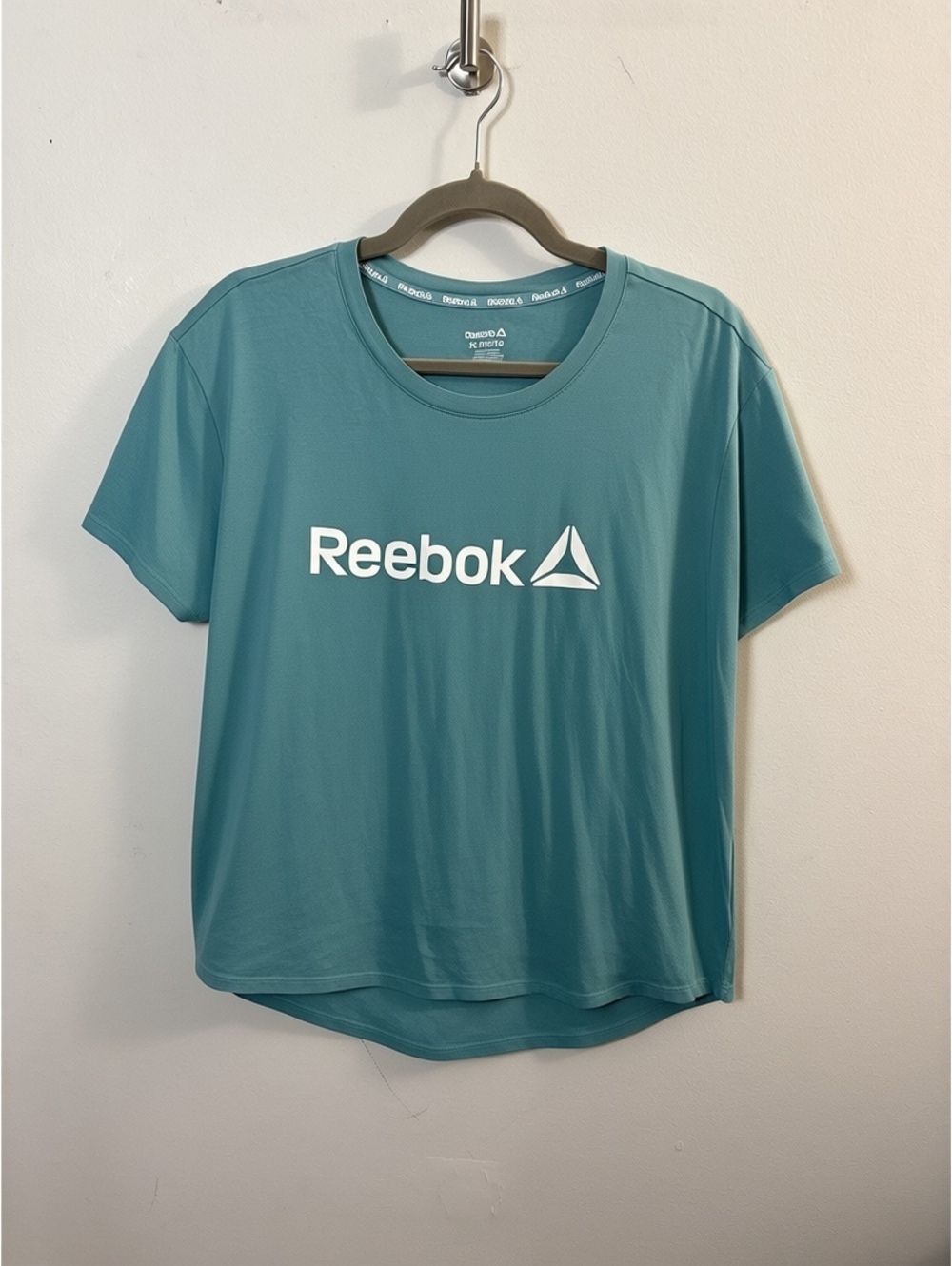 Reebok Women's Teal Logo Short Sleeve Athletic T-Shirt Size XL